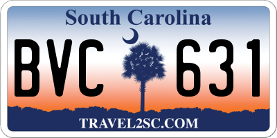 SC license plate BVC631