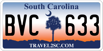 SC license plate BVC633
