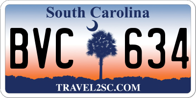 SC license plate BVC634