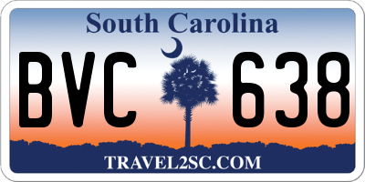 SC license plate BVC638