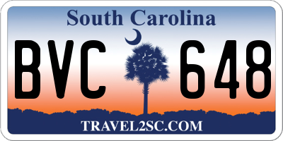 SC license plate BVC648
