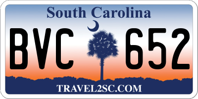 SC license plate BVC652