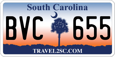 SC license plate BVC655