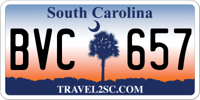 SC license plate BVC657
