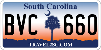 SC license plate BVC660