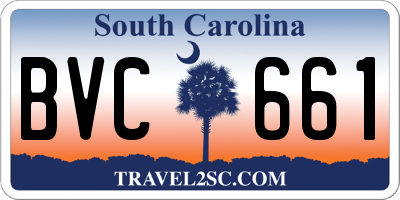 SC license plate BVC661
