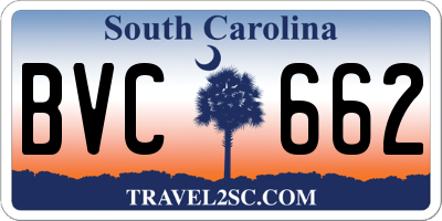 SC license plate BVC662
