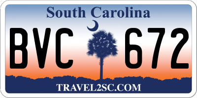SC license plate BVC672
