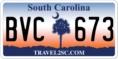 SC license plate BVC673