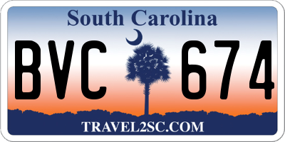 SC license plate BVC674