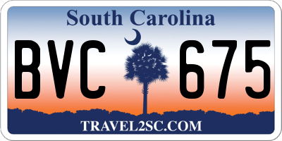 SC license plate BVC675
