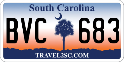 SC license plate BVC683