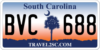 SC license plate BVC688