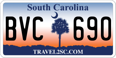 SC license plate BVC690