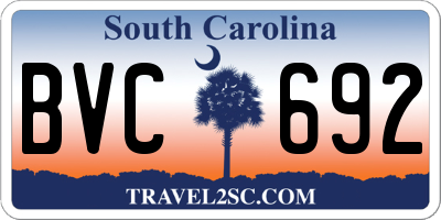 SC license plate BVC692