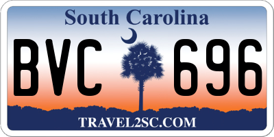 SC license plate BVC696
