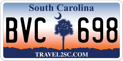 SC license plate BVC698