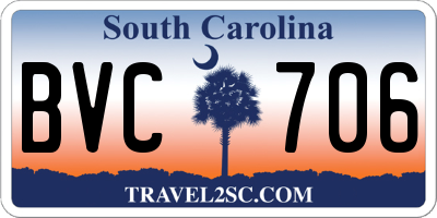SC license plate BVC706