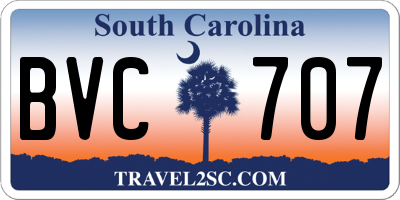 SC license plate BVC707