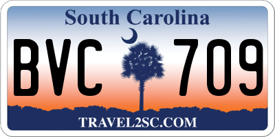 SC license plate BVC709
