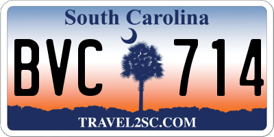 SC license plate BVC714