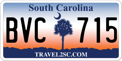 SC license plate BVC715