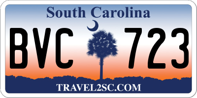 SC license plate BVC723
