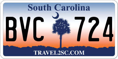 SC license plate BVC724