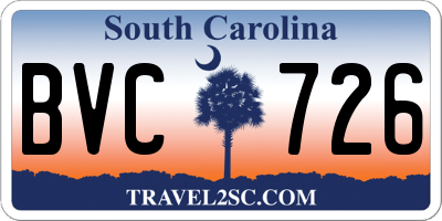 SC license plate BVC726