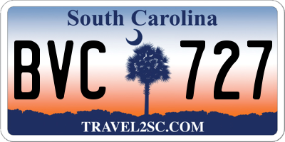 SC license plate BVC727