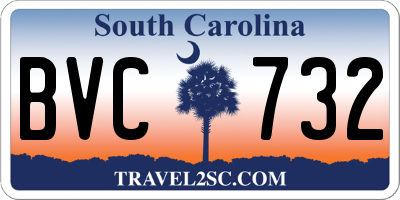 SC license plate BVC732