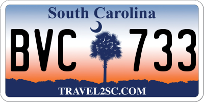SC license plate BVC733