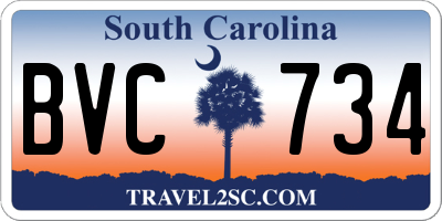 SC license plate BVC734