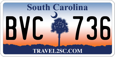 SC license plate BVC736