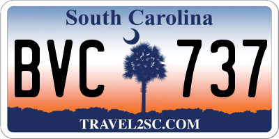 SC license plate BVC737