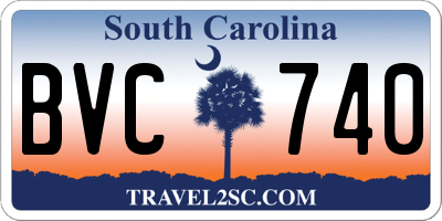 SC license plate BVC740