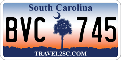 SC license plate BVC745
