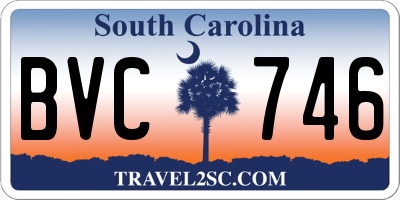 SC license plate BVC746