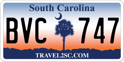 SC license plate BVC747