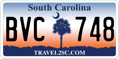 SC license plate BVC748