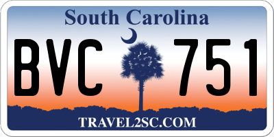 SC license plate BVC751