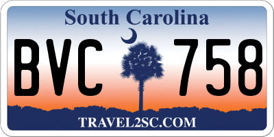 SC license plate BVC758