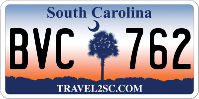 SC license plate BVC762