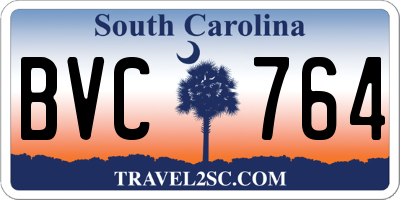 SC license plate BVC764