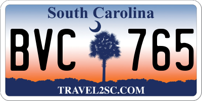 SC license plate BVC765