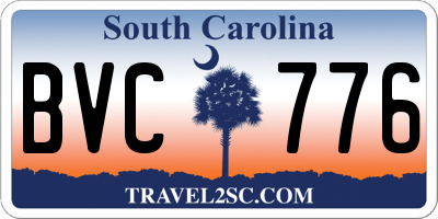 SC license plate BVC776