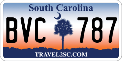 SC license plate BVC787