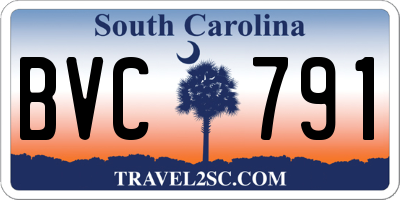 SC license plate BVC791