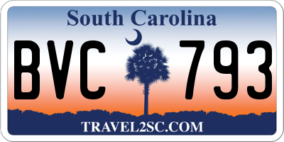 SC license plate BVC793