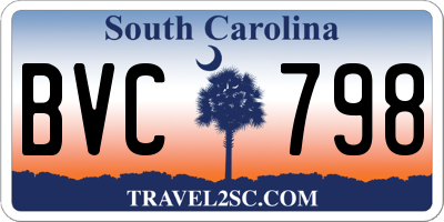 SC license plate BVC798